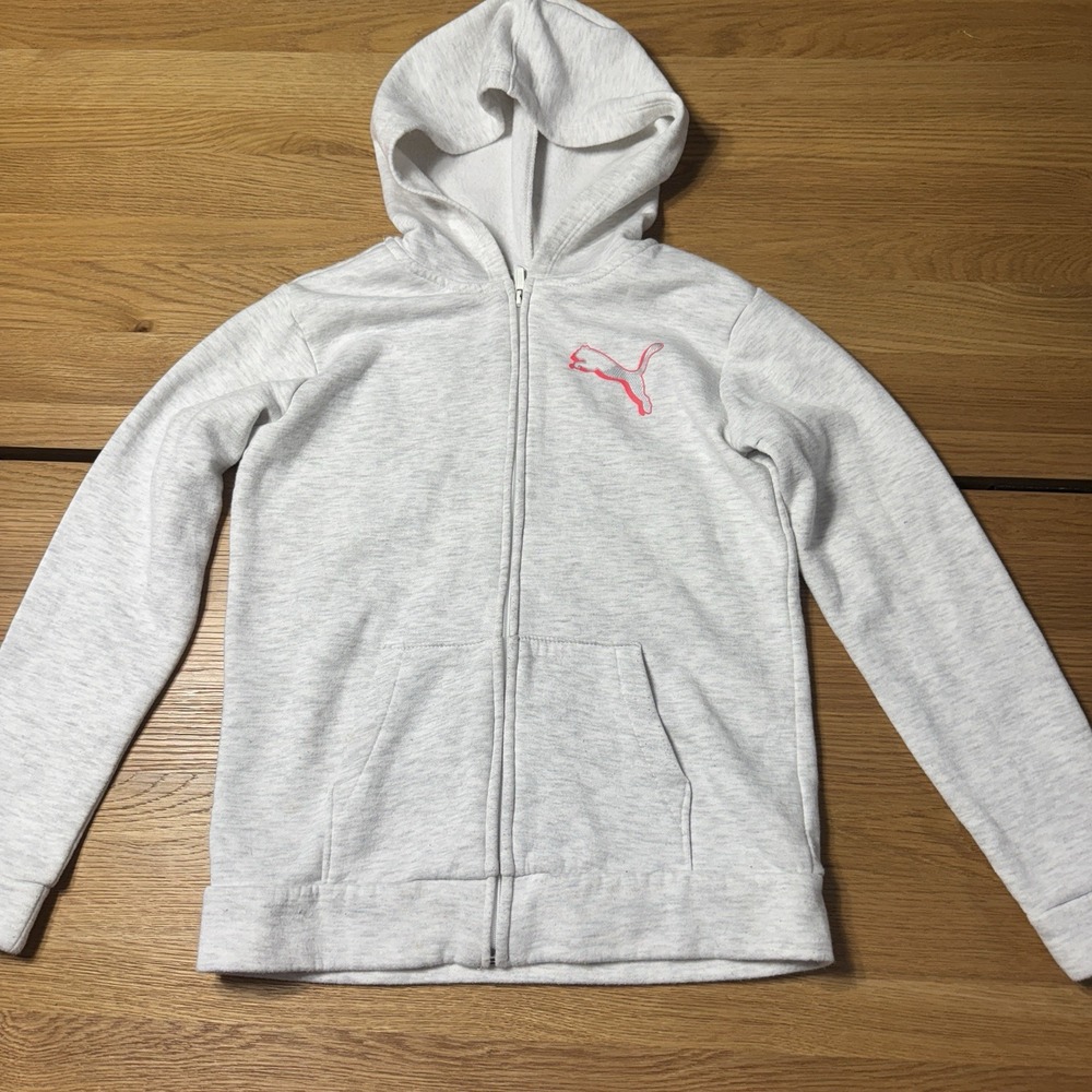 Youth Girls puma Zip Up Hoodie - Size Large